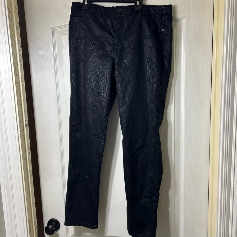 Intro Black Patterned Trousers